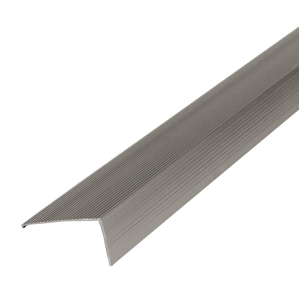 2.75 in. x 36 in. Gray Satin Nickel Aluminum Sill Nosing Window and Door Weatherstripping - Hercitys