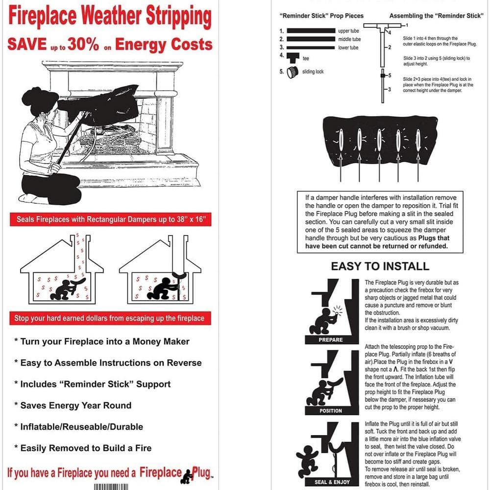 16 in. x 38 in. Rectangular Fireplace Plug - Hercitys