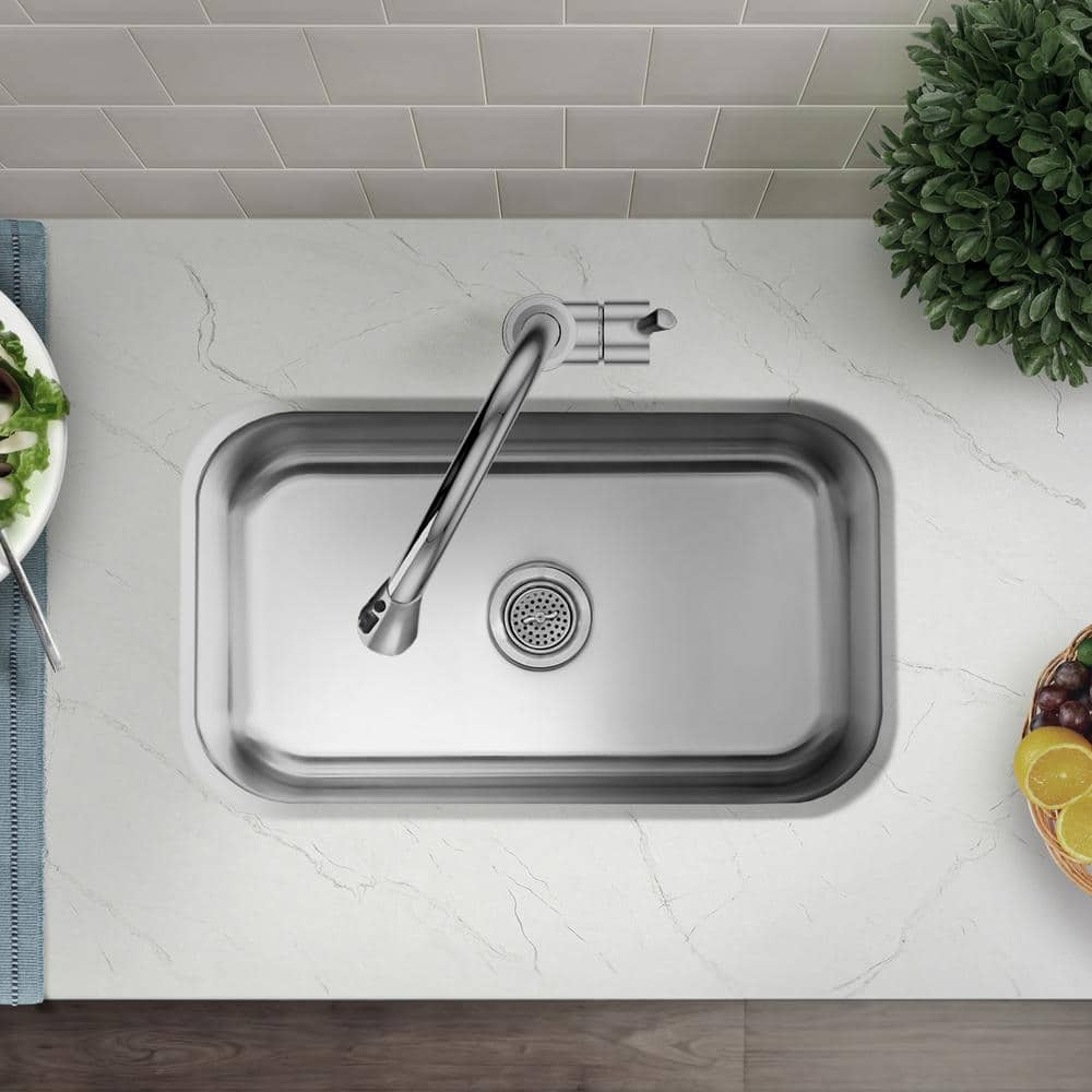 30 in. Undermount Single Bowl 16 Gauge Stainless Steel Kitchen Sink - Hercitys