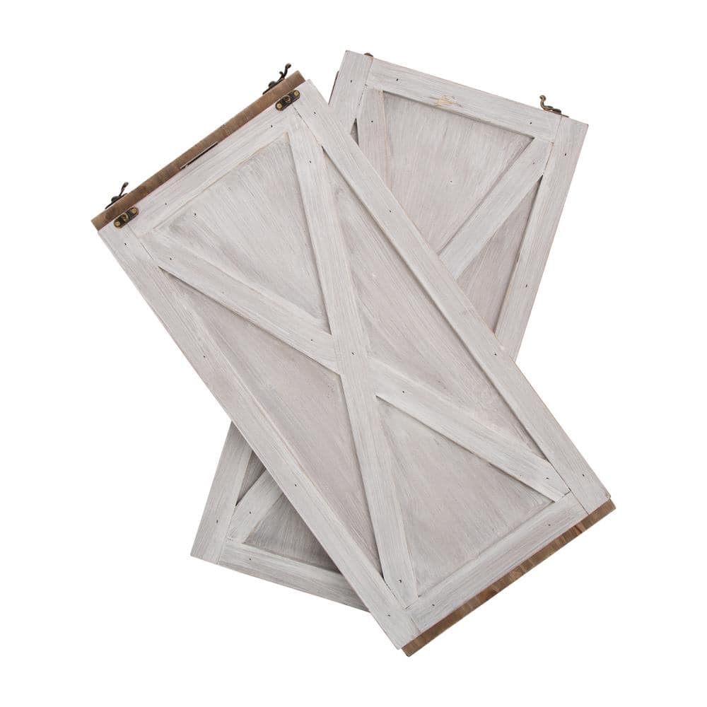 22.09 in. L Washed White Wooden Tree Collar (KD) - Hercitys