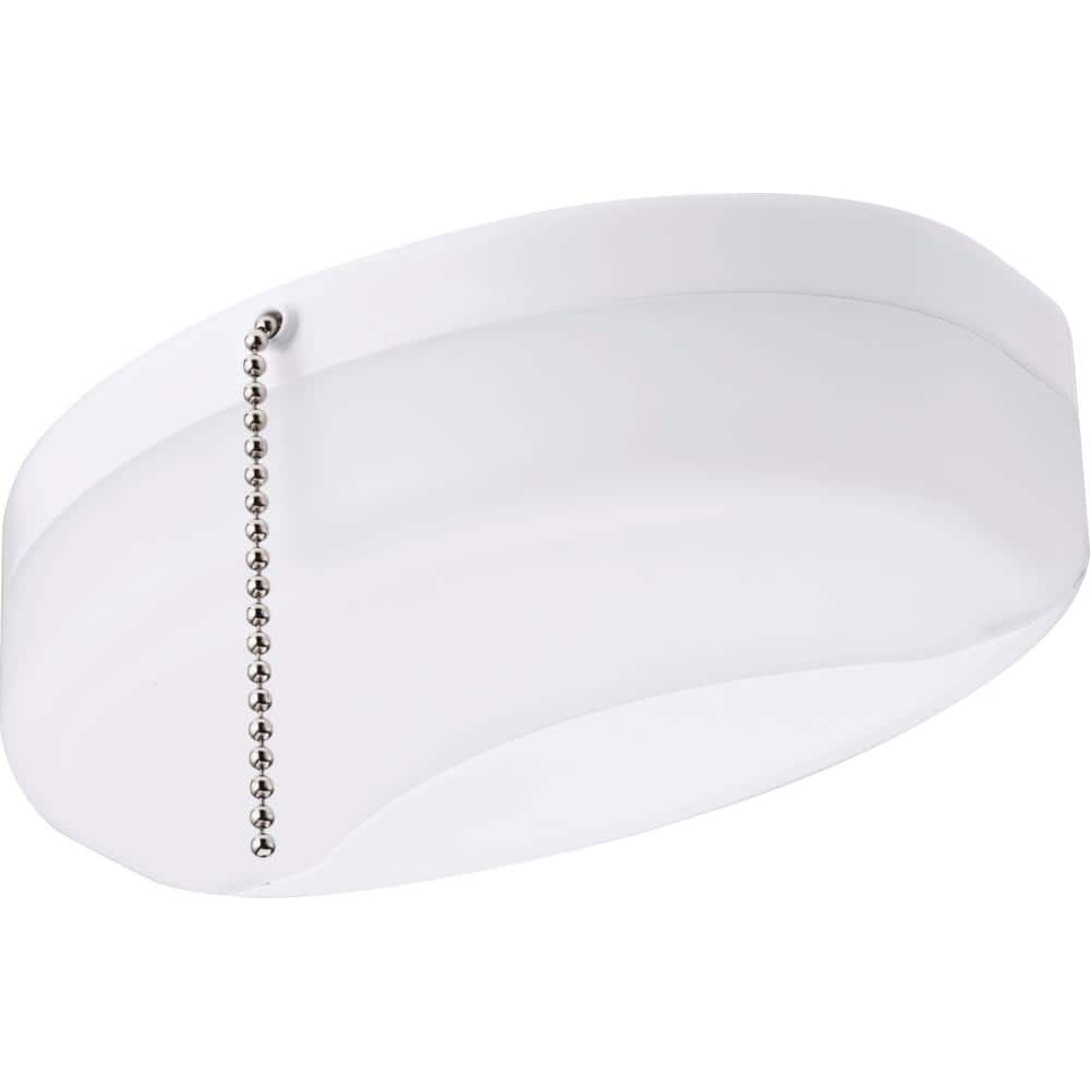 10-Watt White Integrated LED Flush Mount Closet Light with Pull Chain - Hercitys