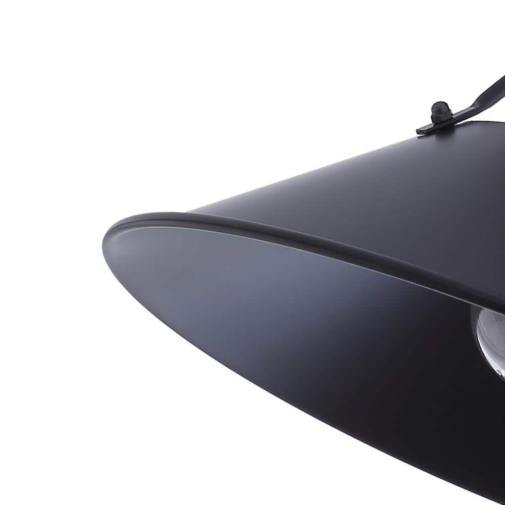 12 in. 1-Light Farmhouse Black Semi-Flush Mount Light Industrial Close to Ceiling Lighting - Hercitys