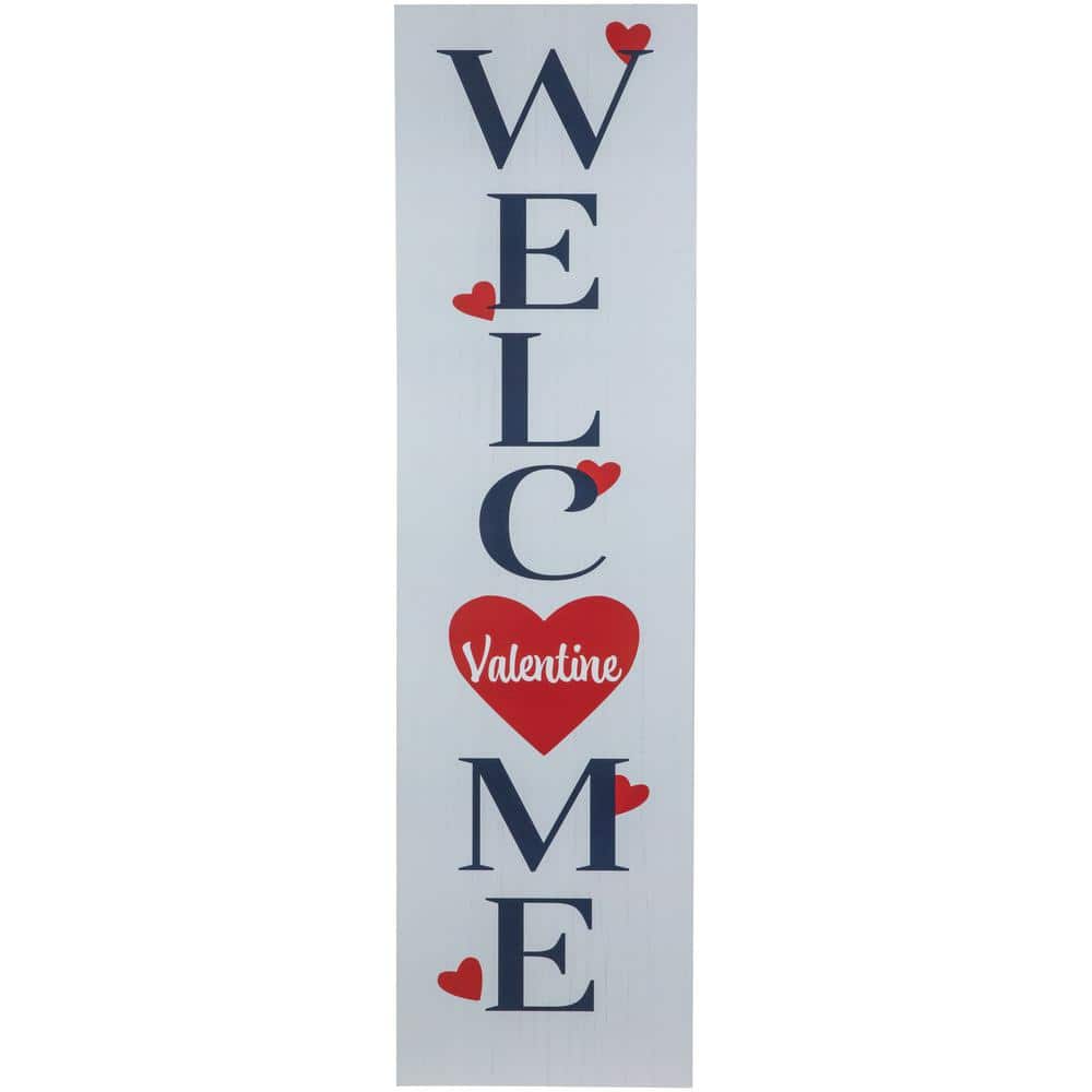 38 in. Welcome Valentine’s Day Wooden Porch Board Sign Decoration - Hercitys