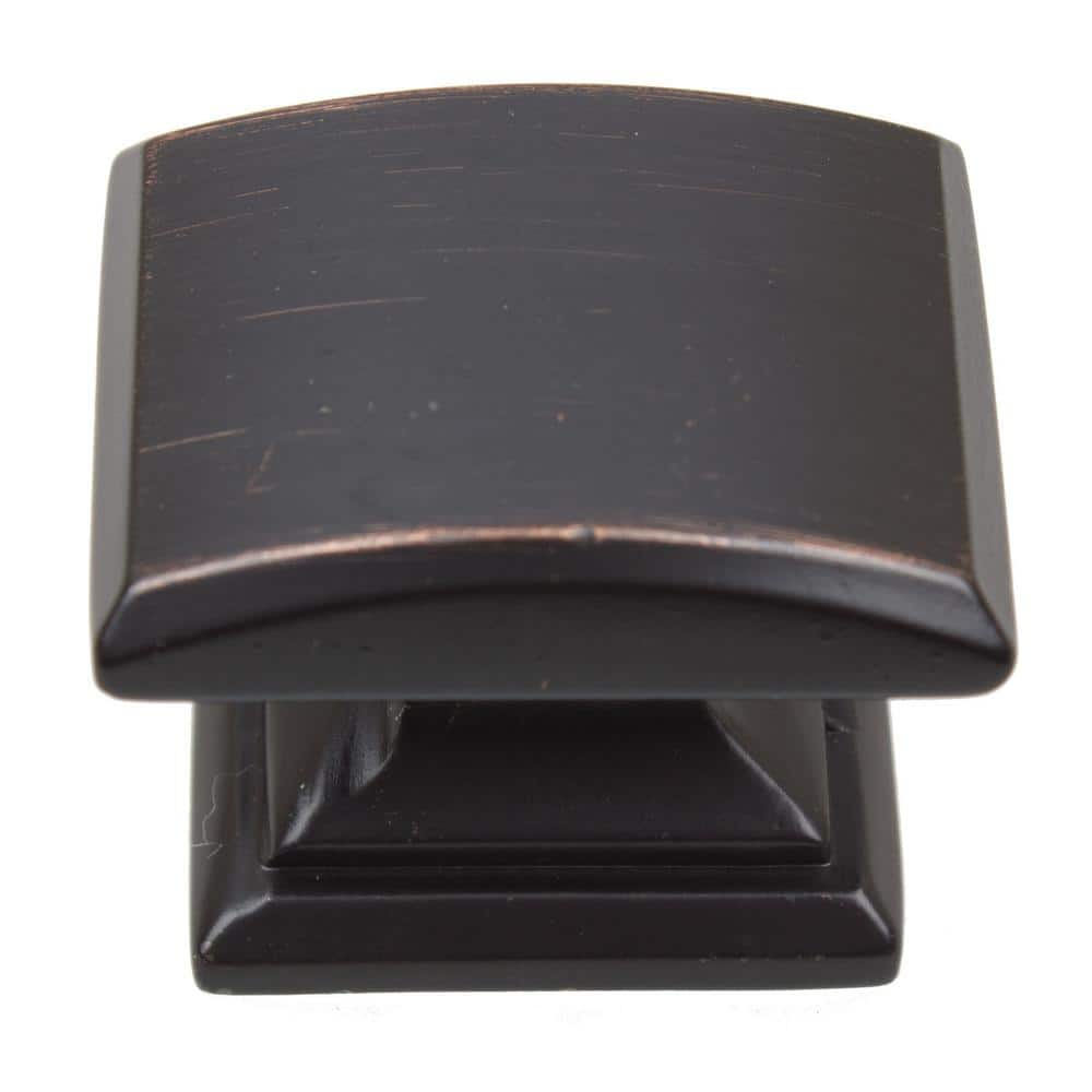 1-1/4 in. Oil Rubbed Bronze Domed Convex Square Cabinet Knob (10-Pack) - Hercitys