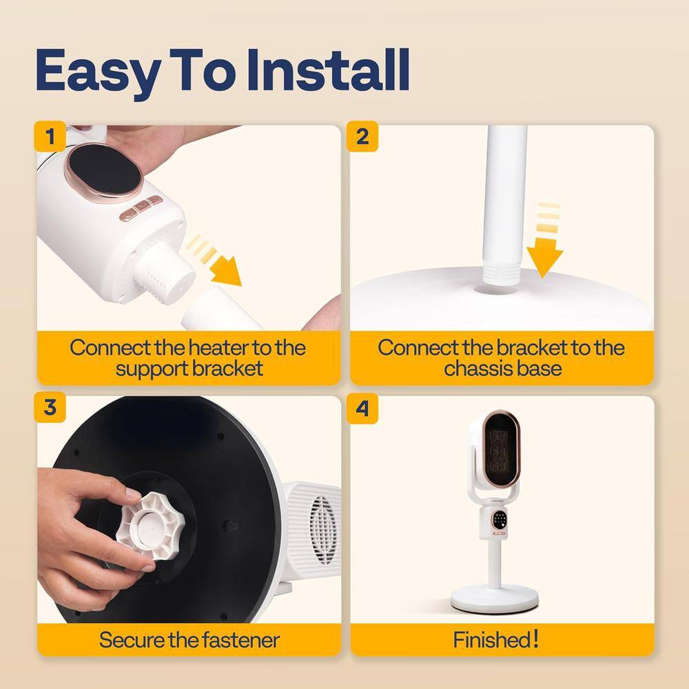 1200-Watt 30 in. Electric 3D Oscillating Ceramic Convection Space Heater with Remote, Timer and Night Light - Hercitys