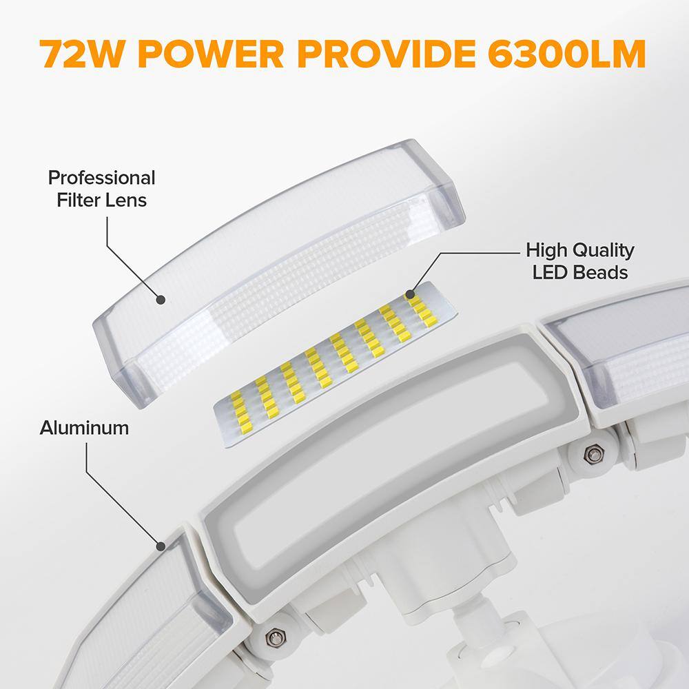 3-Head 342 Watt Equivalent Integrated LED White Weather Resistant Motion Sensing Area Light, 5000K - Hercitys