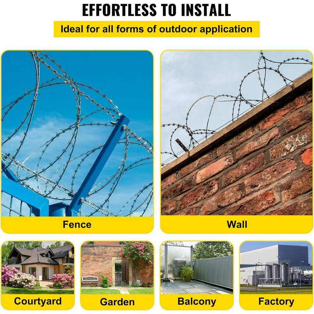 147 ft. Razor Barbed Wire, 3 Rolls Razor Wire Fencing Razor Fence, Razor Ribbon Barbed Wire Galvanized Razor Wire Fence - Hercitys