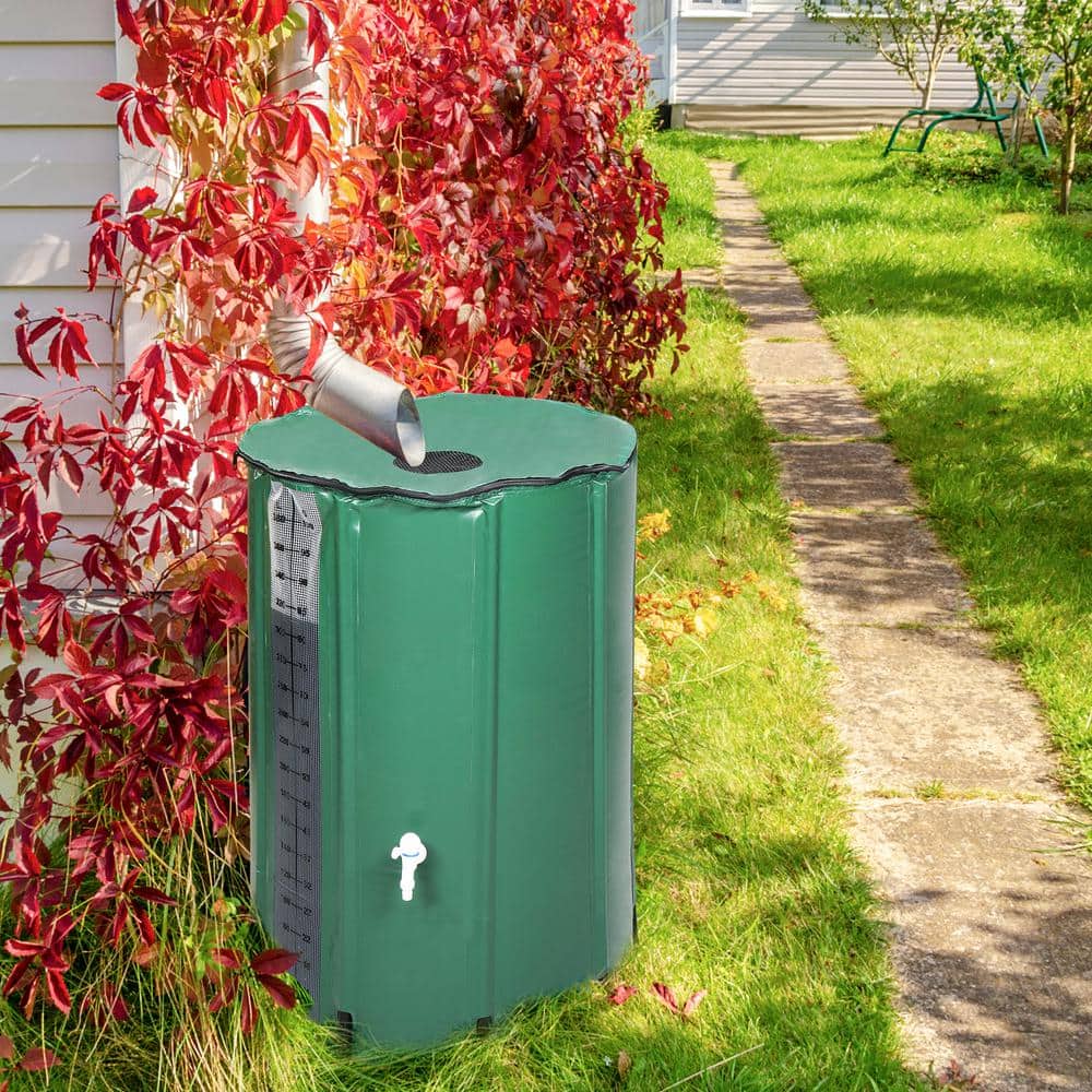 100 Gal. Rain Barrel Water Collection With Scale in Green - Hercitys