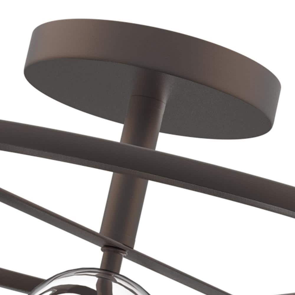 17 in. 4-Light Bronze Caged Drum Semi-Flush Mount - Hercitys