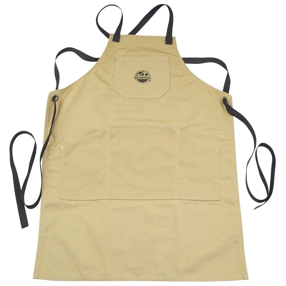 5-Pocket Canvas Tool Work Apron in Khaki - Hercitys