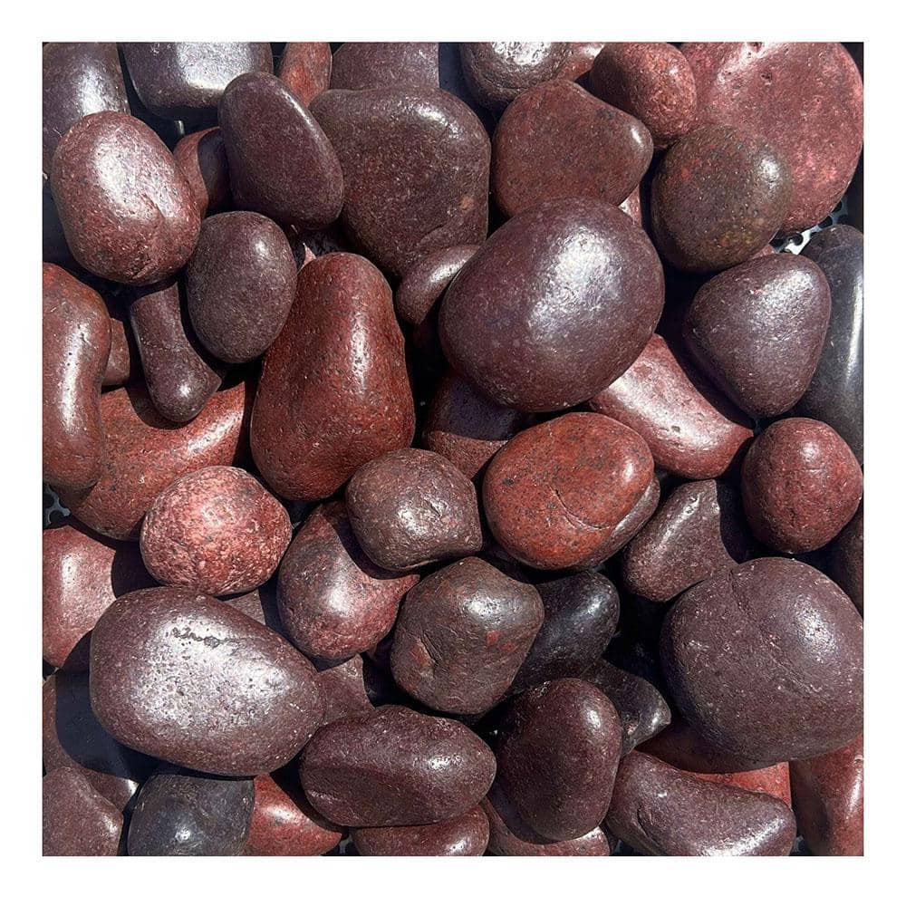 0.125 cu. ft. 1 in. – 2 in. 10 lbs. Red Polished Rock Pebbles for Planters, Gardens, Aquariums and More - Hercitys