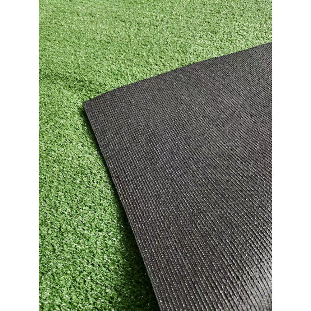 3 ft. x 32 ft. Plastic Outdoor Garden Fence Premium Artificial Turf Mat with Drainage Holes and Rubber Backing in Green - Hercitys