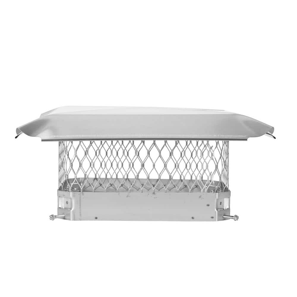 13 in. x 9 in. Bolt-On Single Flue Chimney Cap in Stainless Steel - Hercitys