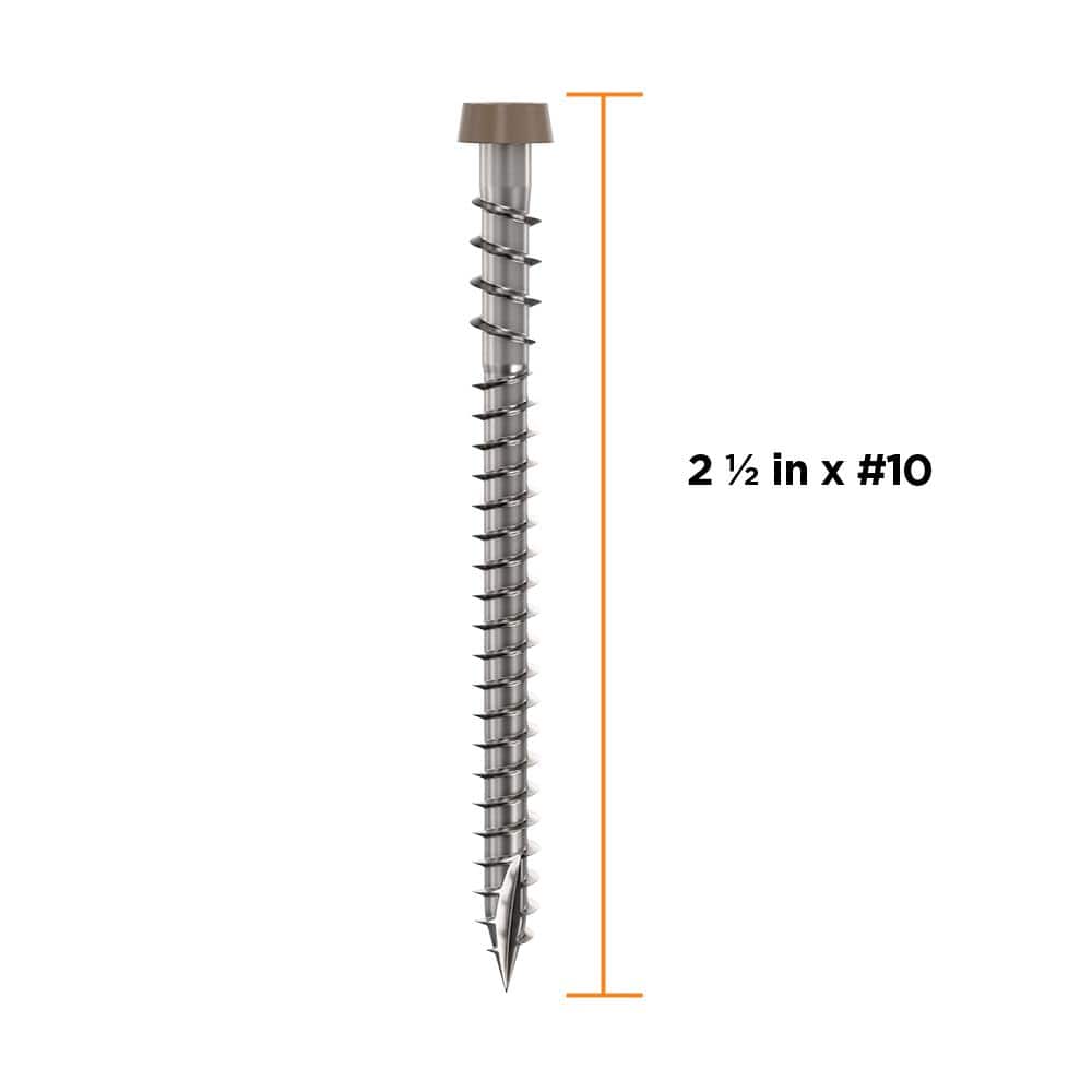 #10 2-1/2 in. 316 Stainless Steel Star Drive Winter Composite Deck Screws (350-Count) - Hercitys