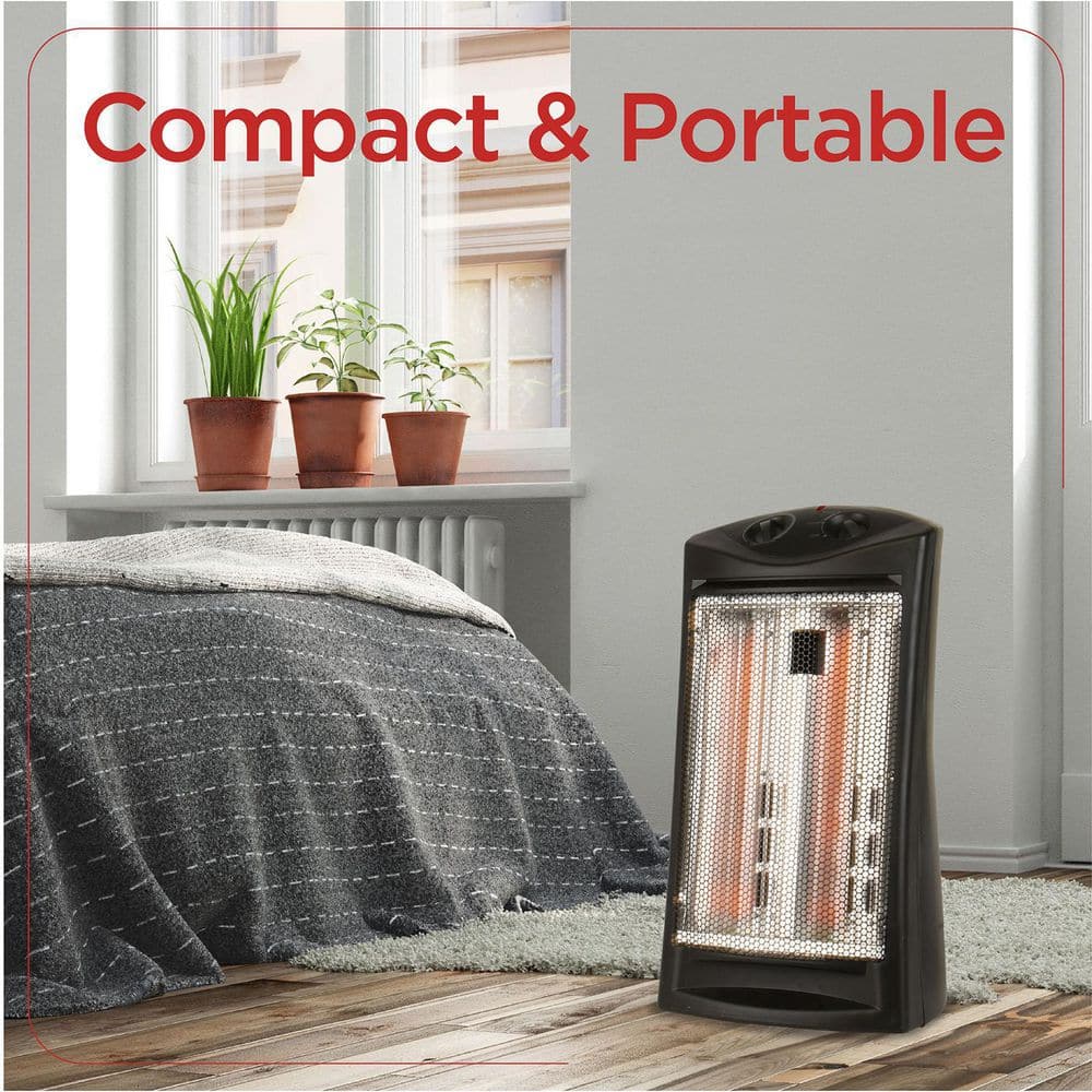 1500-Watt, 5100 BTU, Electric Infrared Quartz Electric Space Heater - Hercitys
