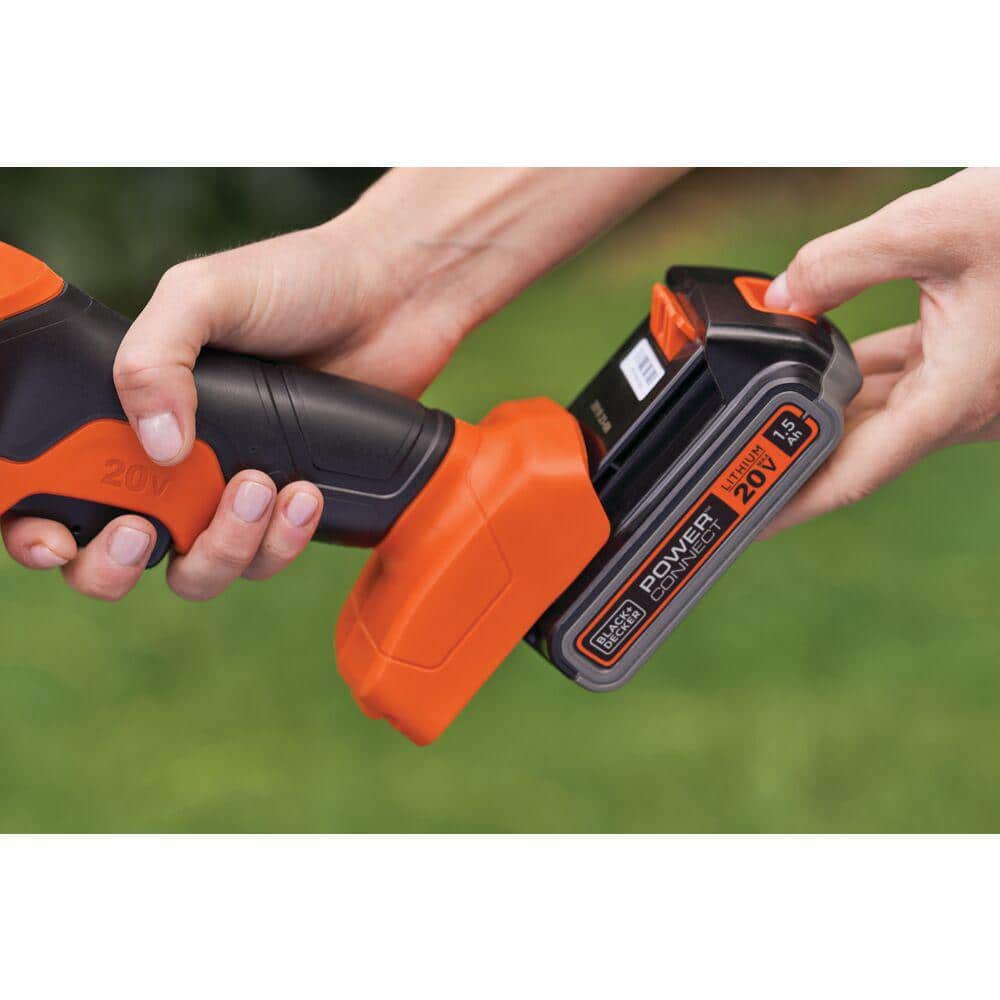 20V MAX 8 in. Hedge Trimmer with Interchangable 8 in. Shear Blade Kit with (1) 1.5 Ah Battery and Charger - Hercitys