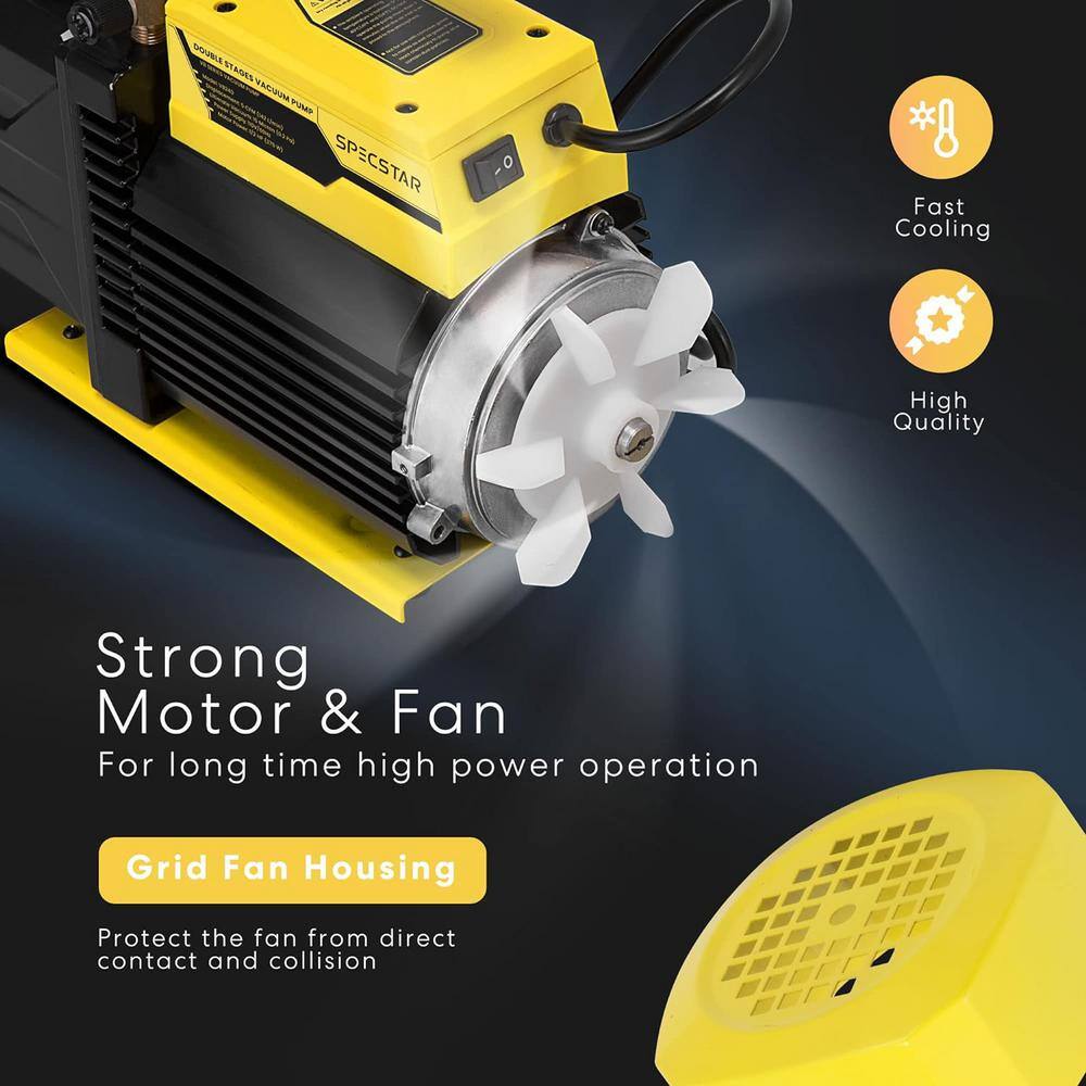 110-Volt 1/2 HP 5 CFM Dual Stage Rotary Vane Air Vacuum Pump - Hercitys