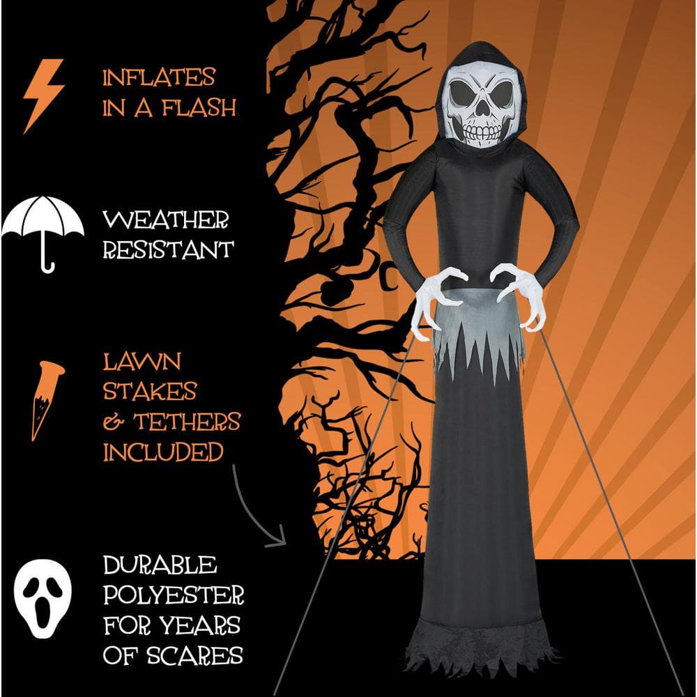 12 ft. Ghost Halloween Inflatable with Lights - Hercitys