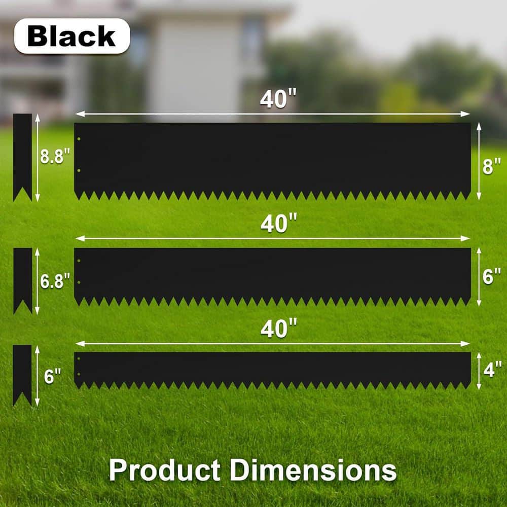 40 in. x 4 in. Steel Garden Edging with Matte Finish, 6-Piece Set - Hercitys