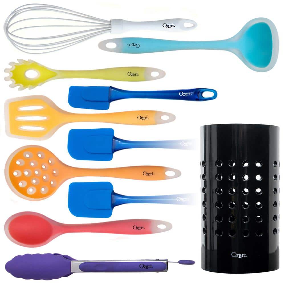 11-Piece All-In-One Silicone Utensil Set in Multicolor - Hercitys