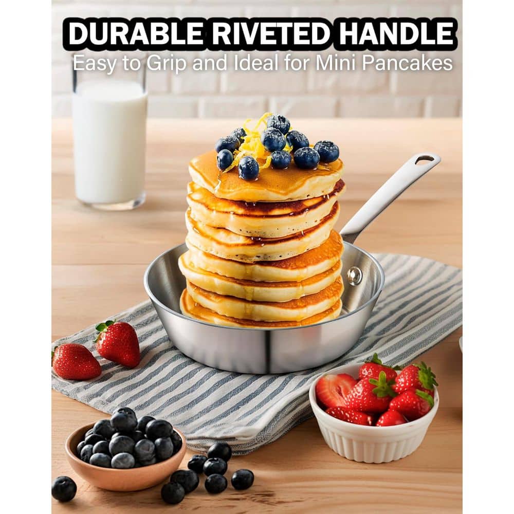 4.7 in. Multi-Ply Clad Stainless Steel Butter Warmer Mini Omelette Egg Frying Pan Butter Melting Pot Small Sauce Pot - Hercitys