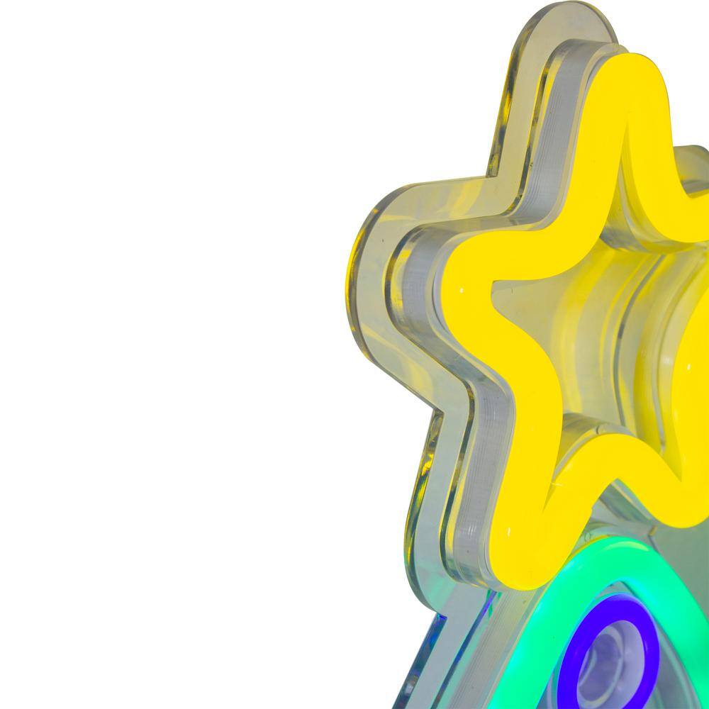 15 in. LED Lighted Neon Christmas Tree Wall Sign - Hercitys