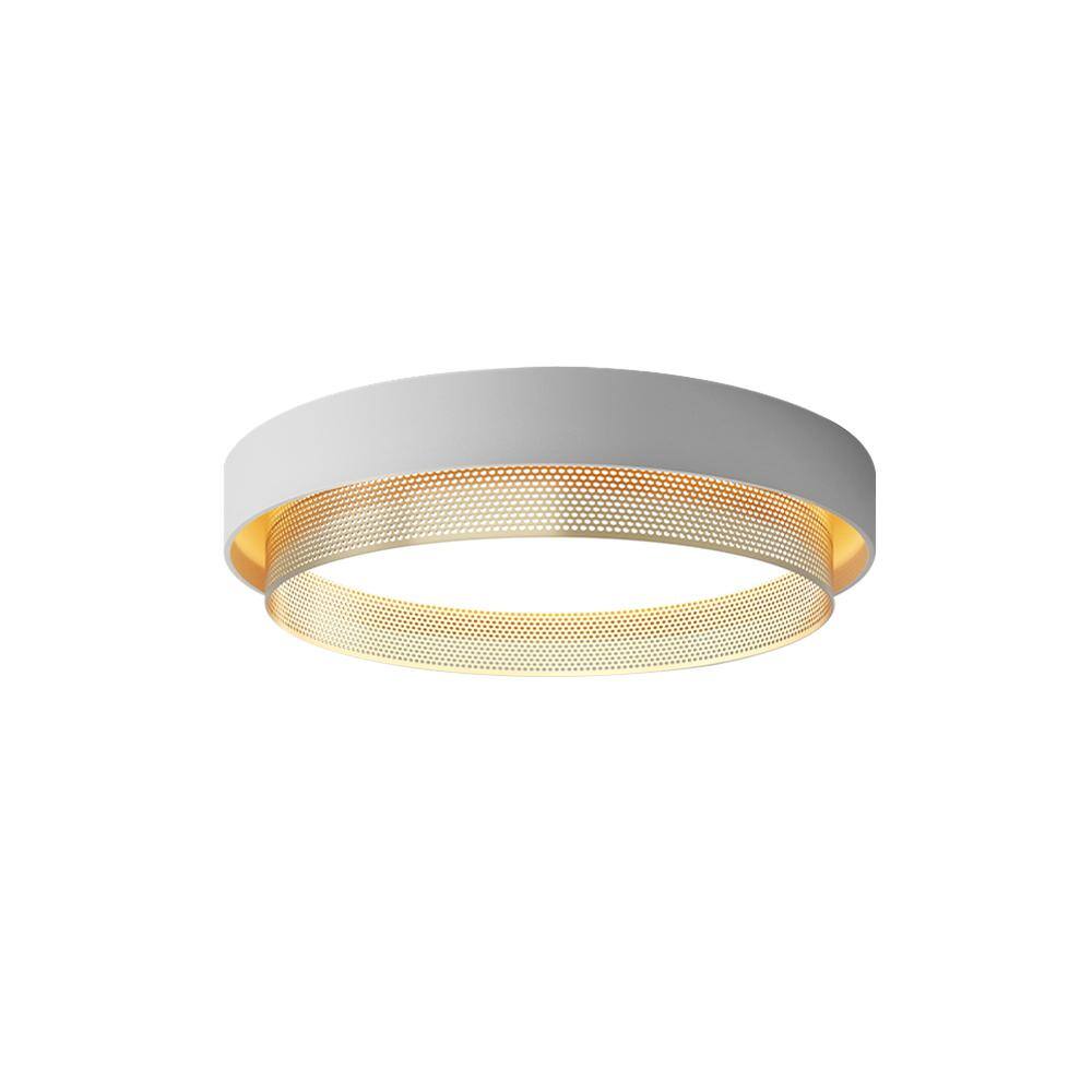 19.69 In. 38 Watt Modern White Integrated LED Round Flush Mount Light with Frosted White Acrylic Shade for Living Room - Hercitys