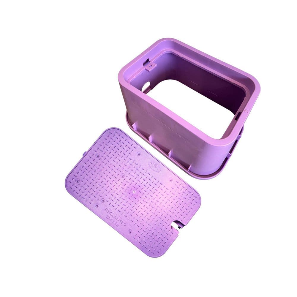 14 in. x 19 in. Rectangular Irrigation Valve Box and Lid, Purple Non-potable - Hercitys