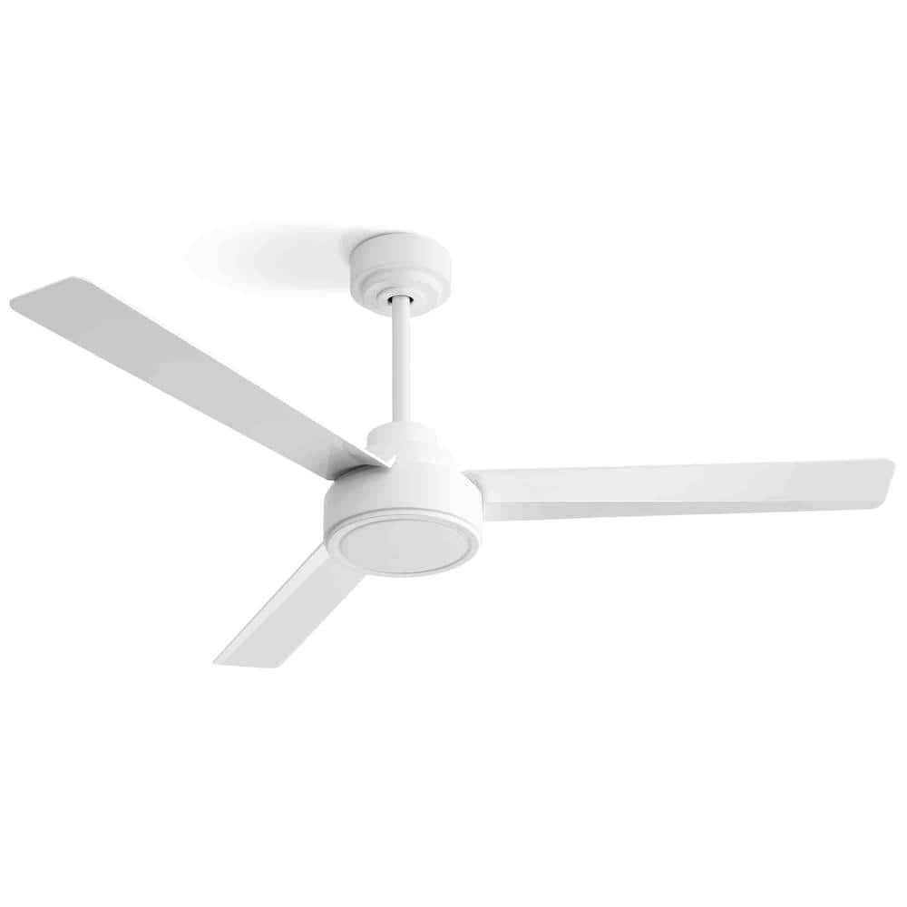 4.3 ft. Indoor/Outdoor White Ceiling Fan without Light with Remote Control and 3 ABS Blades 6 Speed Reversible Fan - Hercitys