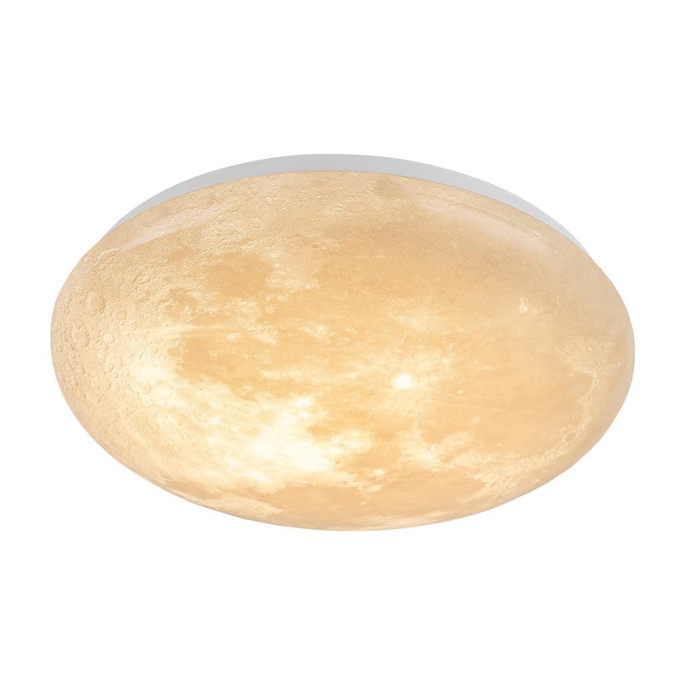 15 in. Dimmable Moon LED Flush Mount Ceiling Light - Hercitys