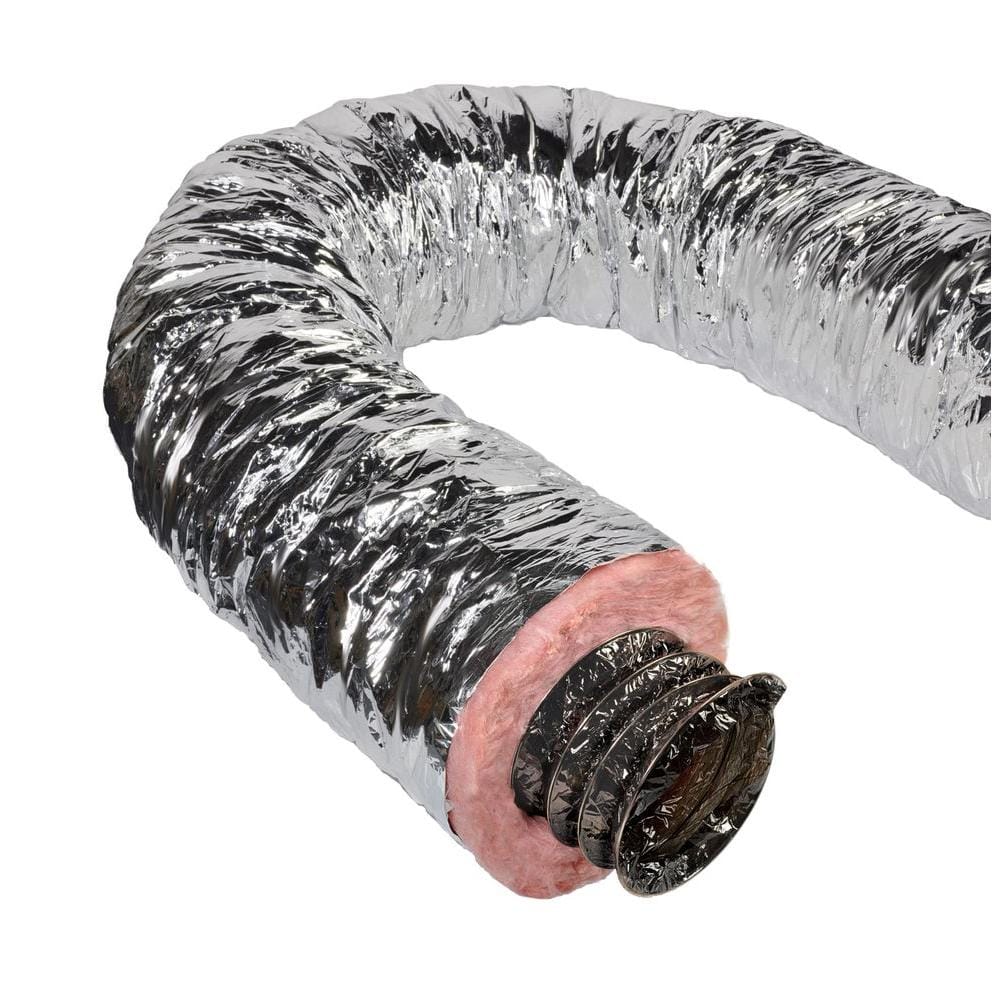 12 in. x 25 ft. Insulated Flexible Duct R6 Silver Jacket - Hercitys