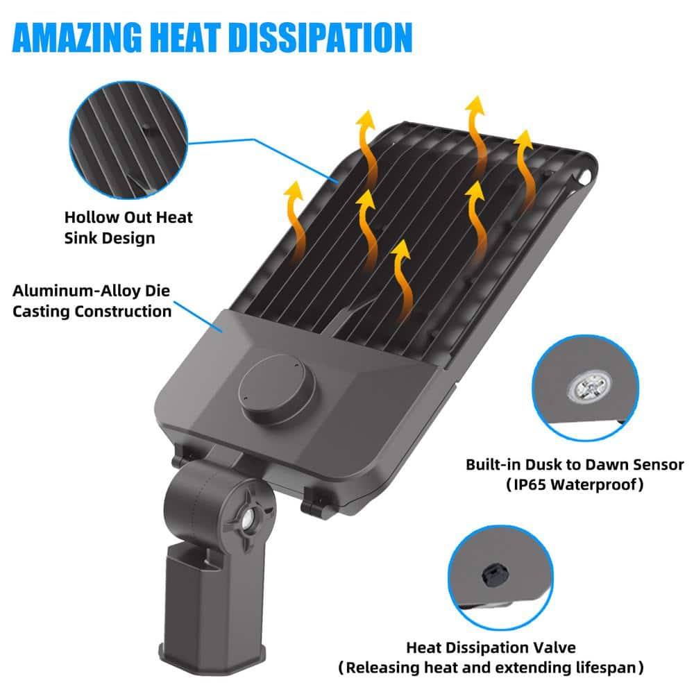 1500- Watt Equivalent Integrated LED Bronze 300W LED Parking Lot Light 5000K LED Area Light, Slip Fitter, IP65-(2Pack) - Hercitys