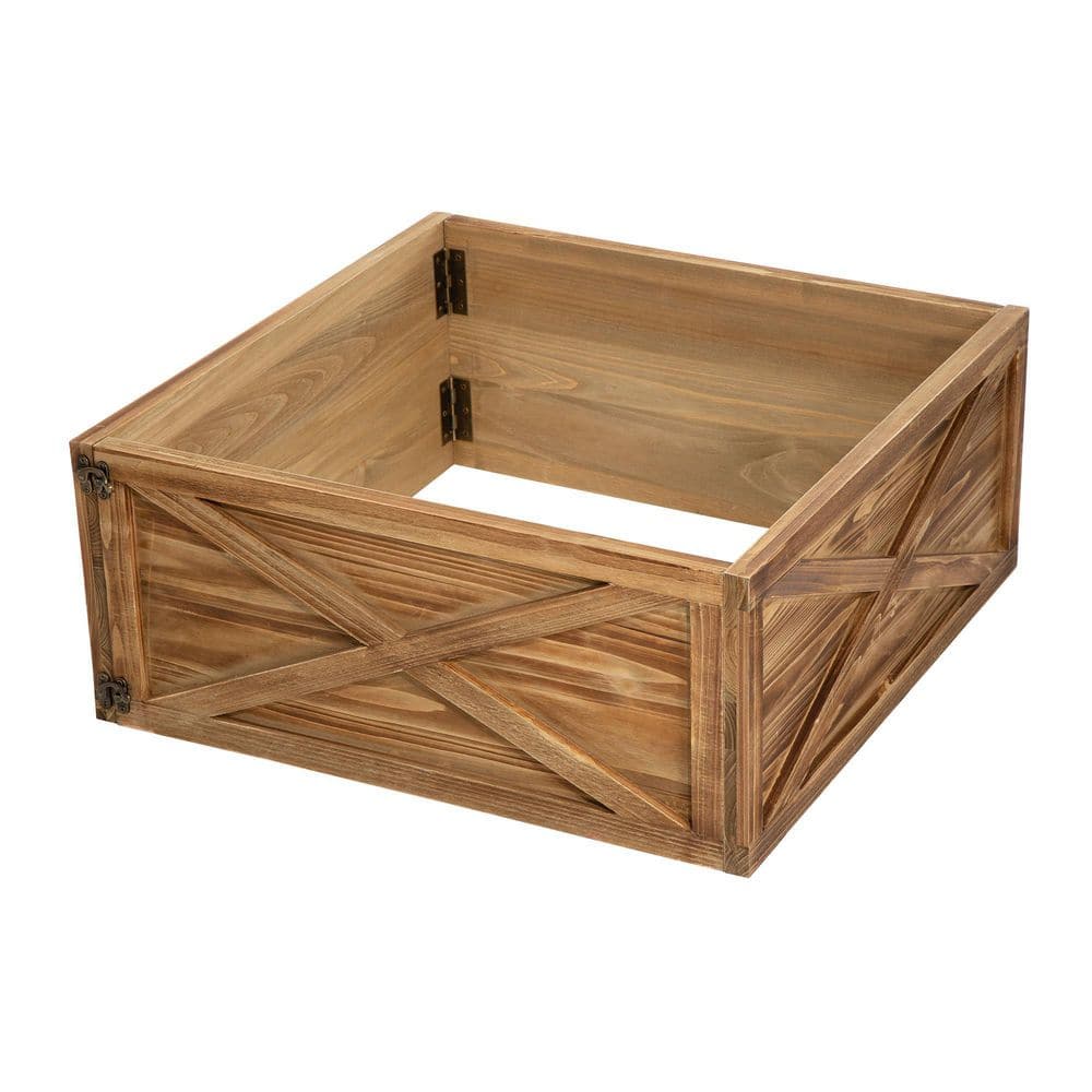 10.98 in .H x 26 in. D Natural Wooden Brown Tree Collar (KD) - Hercitys