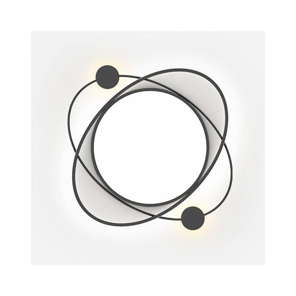 19.7 in. 1-Light Black and White Modern Selectable LED Semi-Flush Mount Ceiling Light with Remote - Hercitys