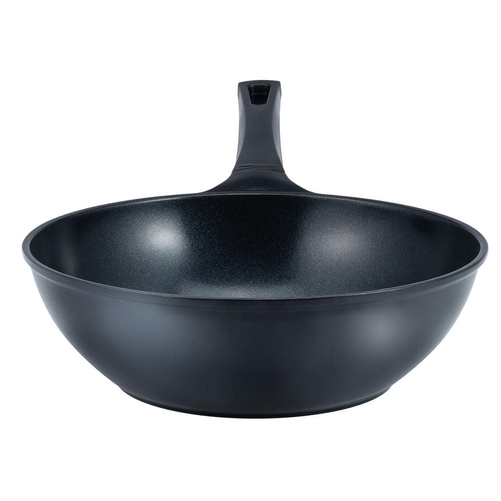 12 in. Aluminum Wok with Smooth Ceramic Non-Stick Coating (100% PTFE and PFOA Free) – Vulcan black - Hercitys