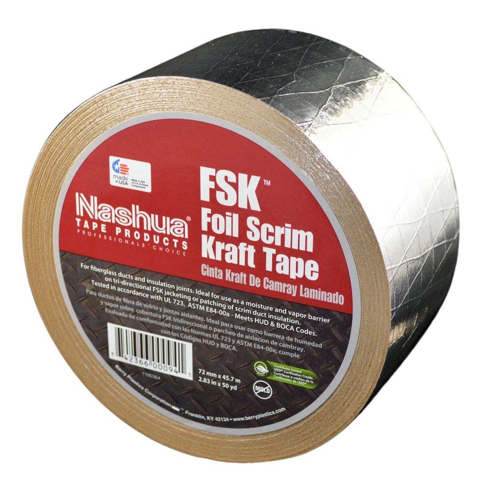 2.83 in. x 50 yds. Foil-Scrim-Kraft Insulation Duct Tape - Hercitys