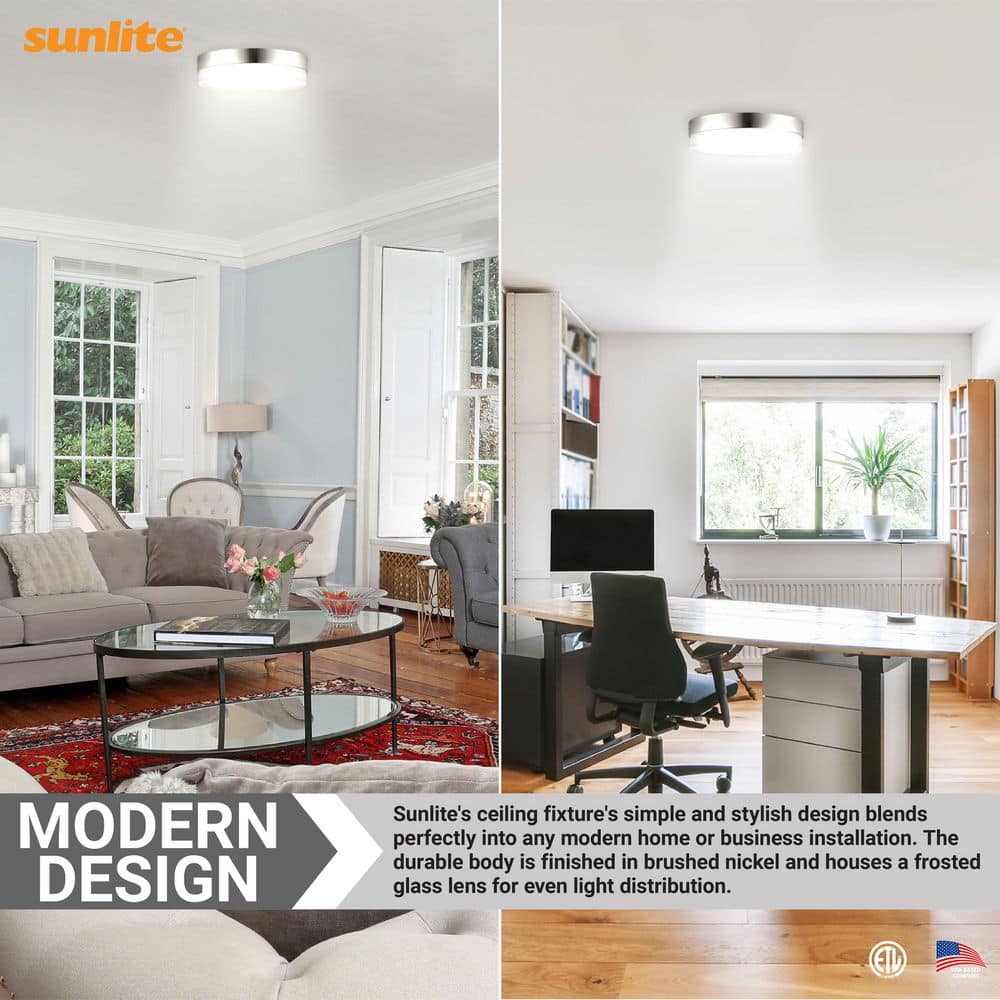 11 in. 1-Light Brushed Nickel Selectable LED Flush Mount - Hercitys