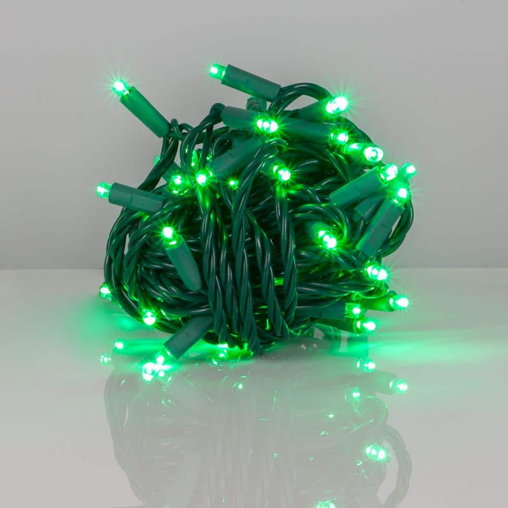 25 ft. 50-Light Green 5 mm LED Balled Mini Light Set - Hercitys