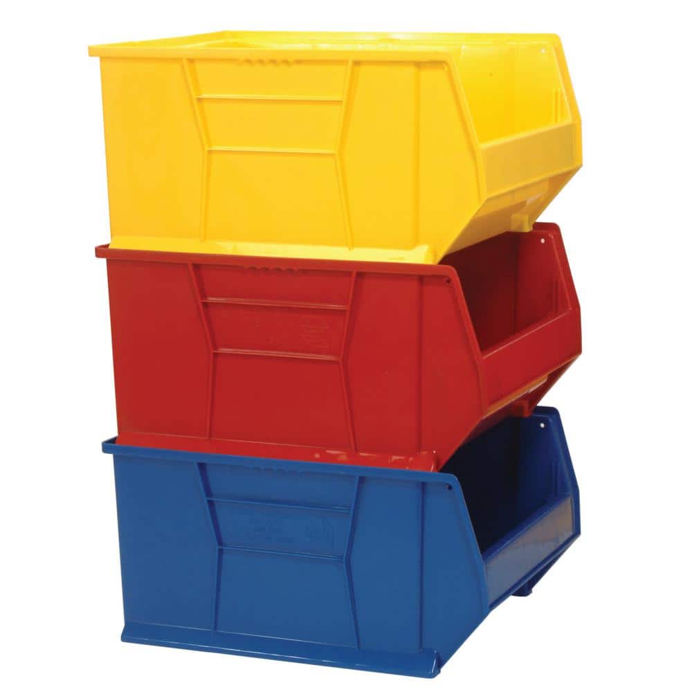 24 in. Hulk 16.20 qt. Stack Bin in Red (6-Pack) - Hercitys