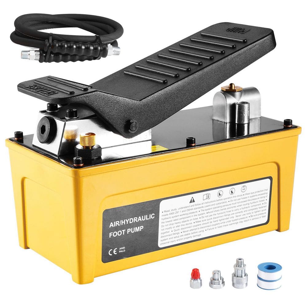 10,000PSI Air Hydraulic Pump, 0.42 Gal. Reservoir, NPT 3/8 In. Oil Outlet, NPT 1/4 In. Inlet, Aluminum Shell Foot Pump - Hercitys