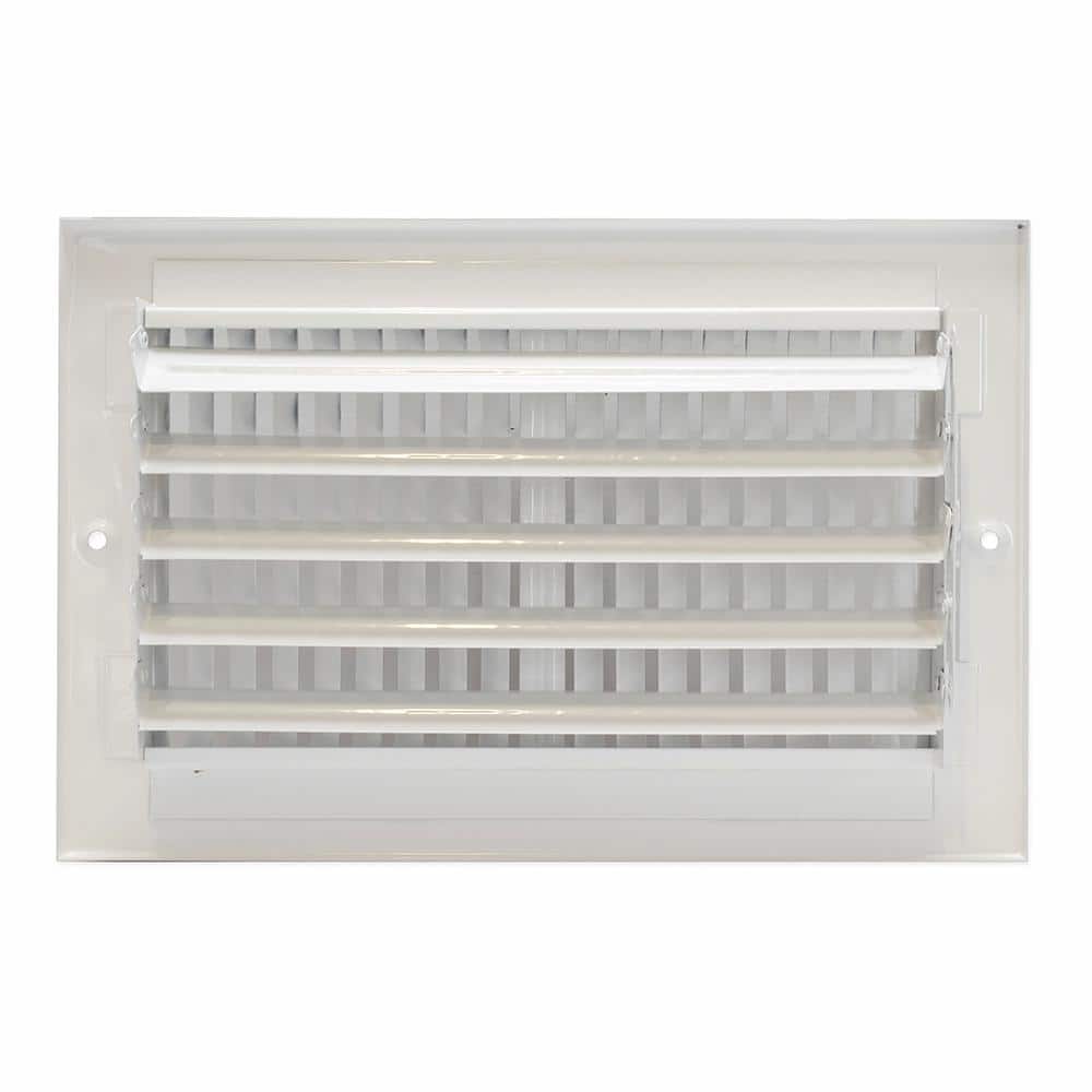 10 in. x 6 in. 2-Way Steel Wall/Ceiling Register , White - Hercitys