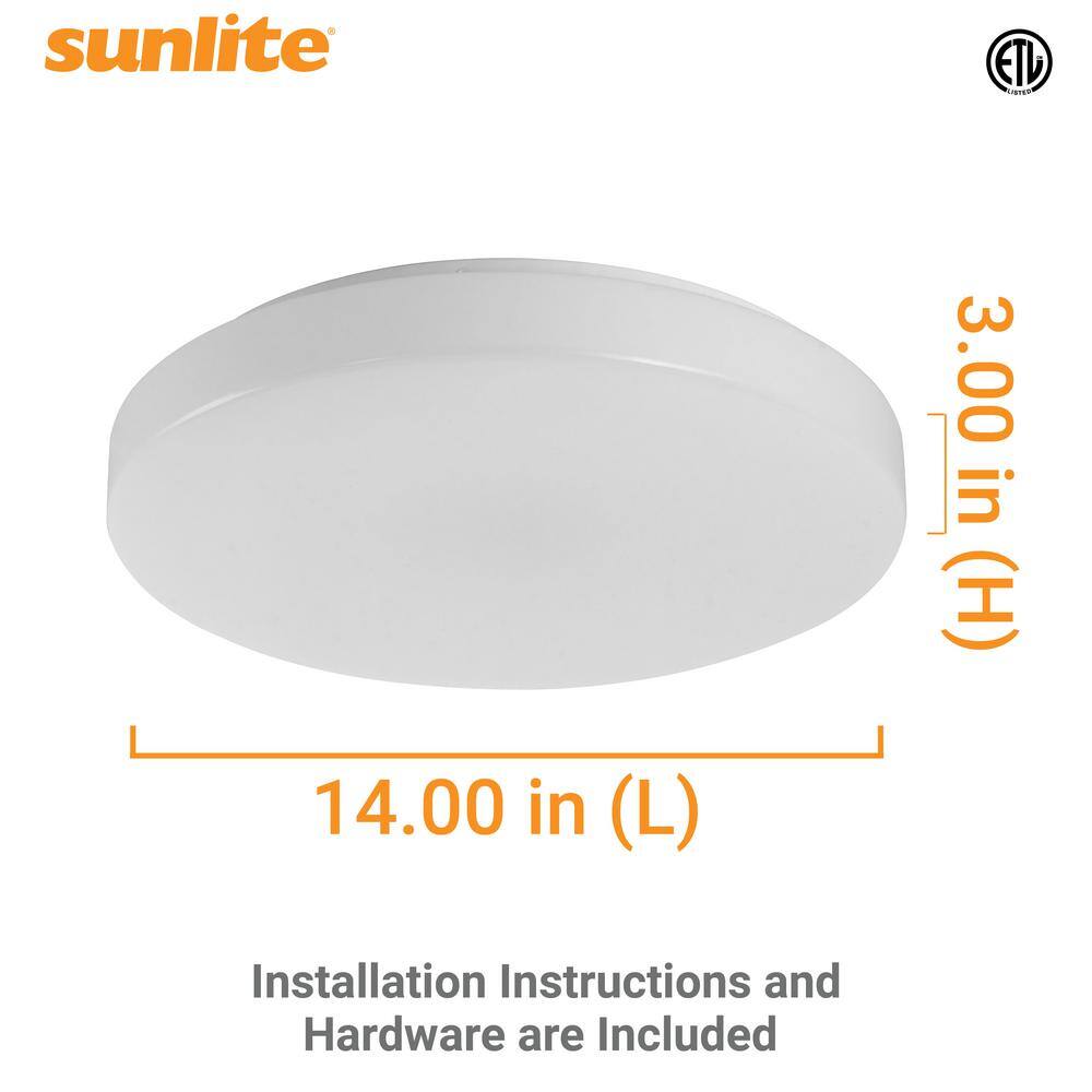 14 in. 16-Watt Shaded White Integrated LED Flush Mount with Acrylic Frosted Shade - Hercitys