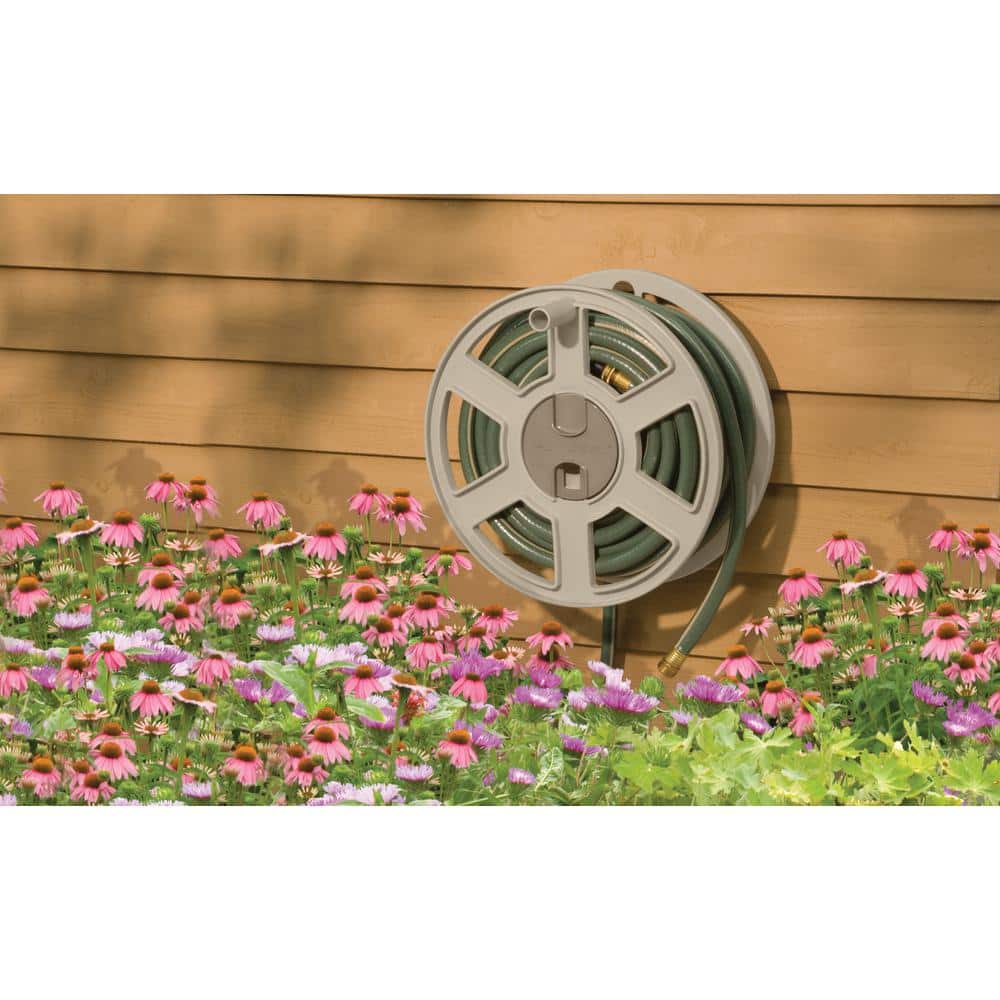 100 ft. Sidewinder Wall Mount Hose Reel, Light Taupe - Hercitys