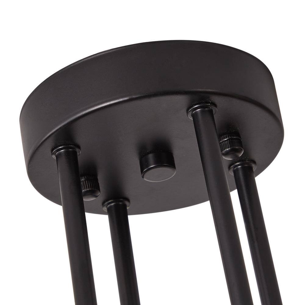 28 in. Modern 4-Light Black Semi Flush Mount Industrial Black and Gold Sputnik Chandelier - Hercitys