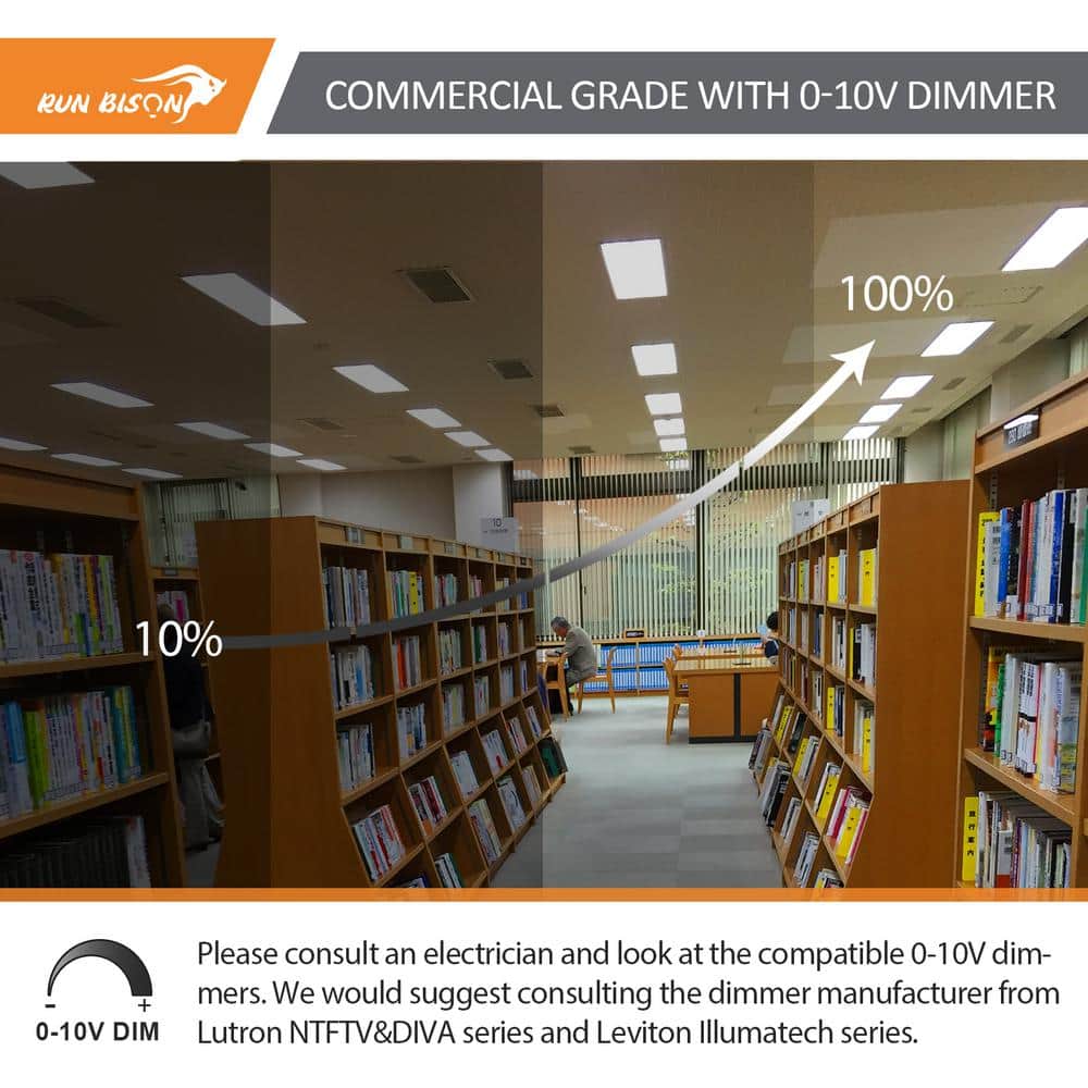 4-PACK 48in 3300/4400/5500 Lumens Dimmable Integrated LED Flush Mount Light Panel Light 30/40/50-Watt 3500/4000/5000K - Hercitys