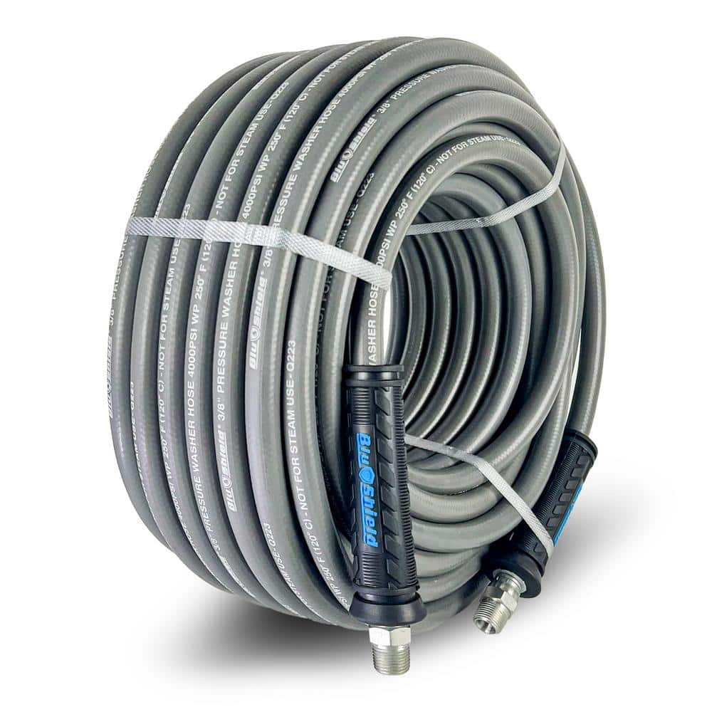 3/8 in. x 100 ft. 4000 PSI Rubber Pressure Washer Hose, Non-Marking - Hercitys