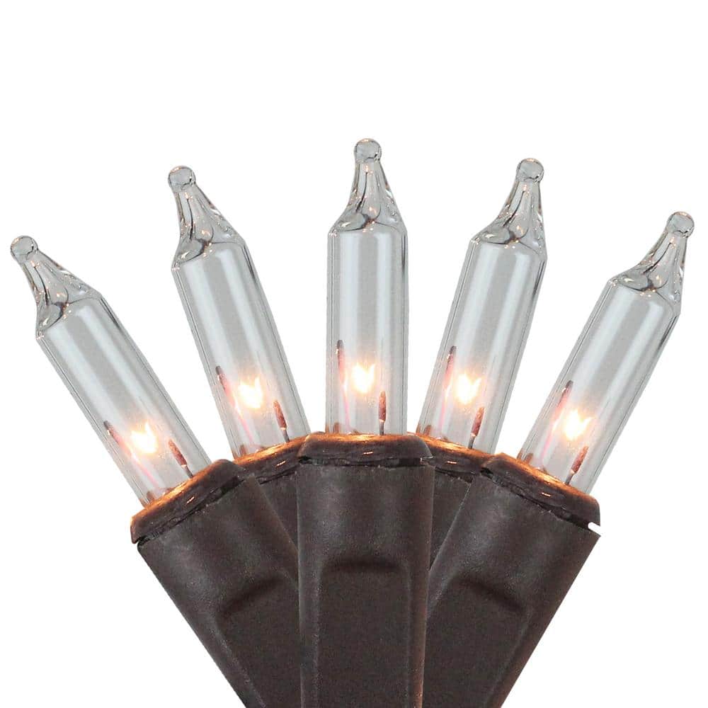 2 ft. x 8 ft. Clear Mini Net Style Tree Trunk Wrap Christmas Lights with Brown Wire - Hercitys