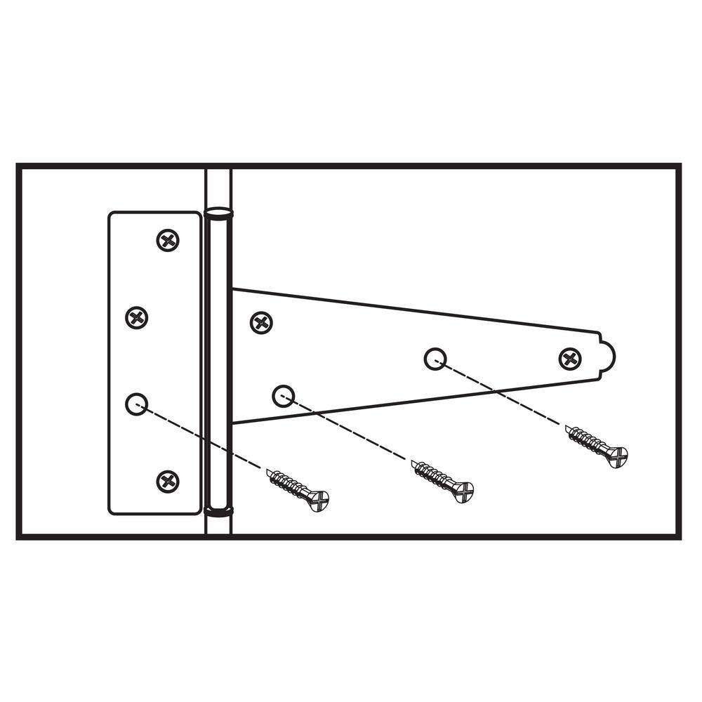 (2-Pack) 6 in. Standard  Galvanized Heavy-Duty Tee Hinge - Hercitys