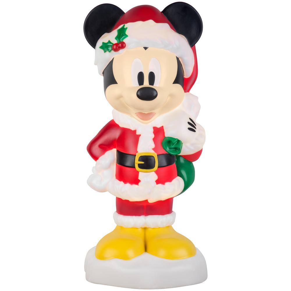 2 ft. Tall White Lighted Christmas Outdoor Decor-Mickey with Gifts-Disney - Hercitys