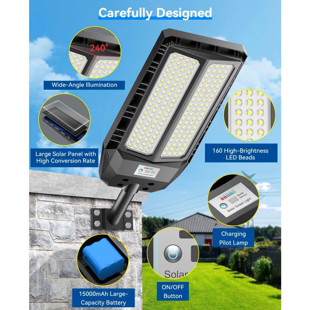 15000 Lumens 700-Watt 240° Black Motion Sensing Dusk to Dawn Integrated LED Flood Light - Hercitys